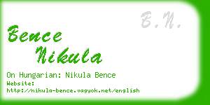 bence nikula business card